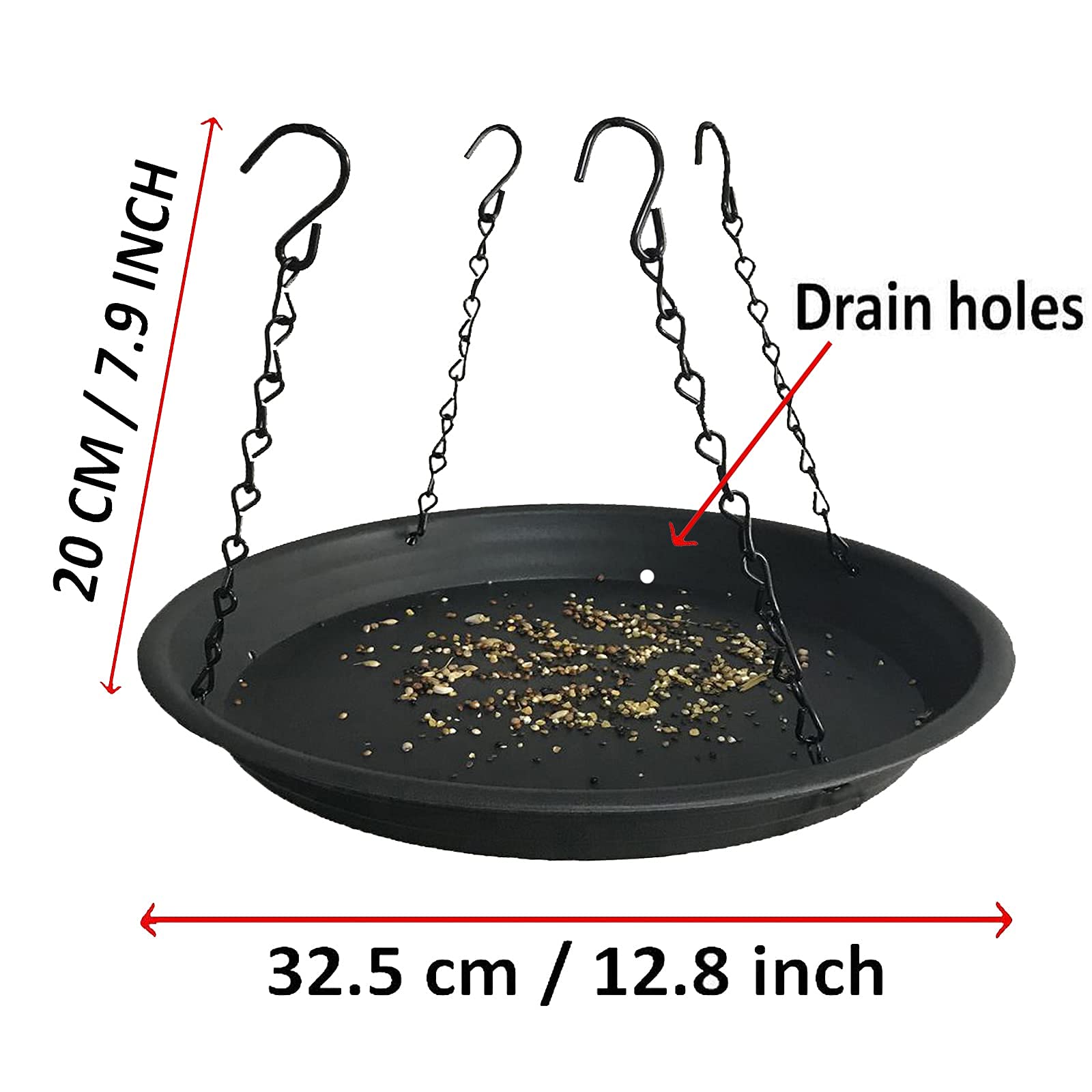 Pmsanzay seed catcher tray down view protects the lawn from spilled seed.