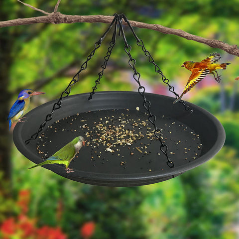 Pmsanzay squirrel feeder tray design helps minimize ground clutter.
