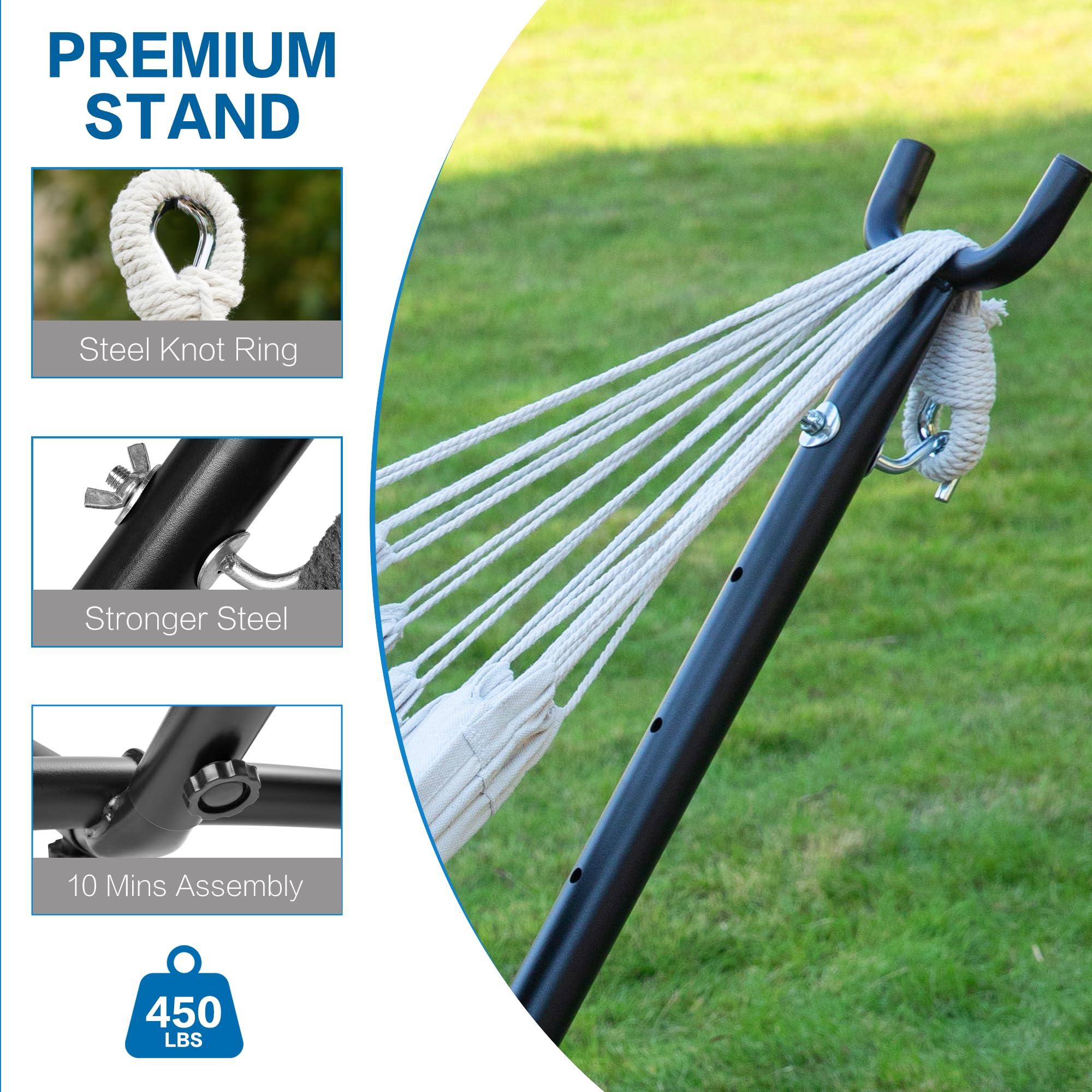 Outdoor patio setup showing space-saving steel frame.