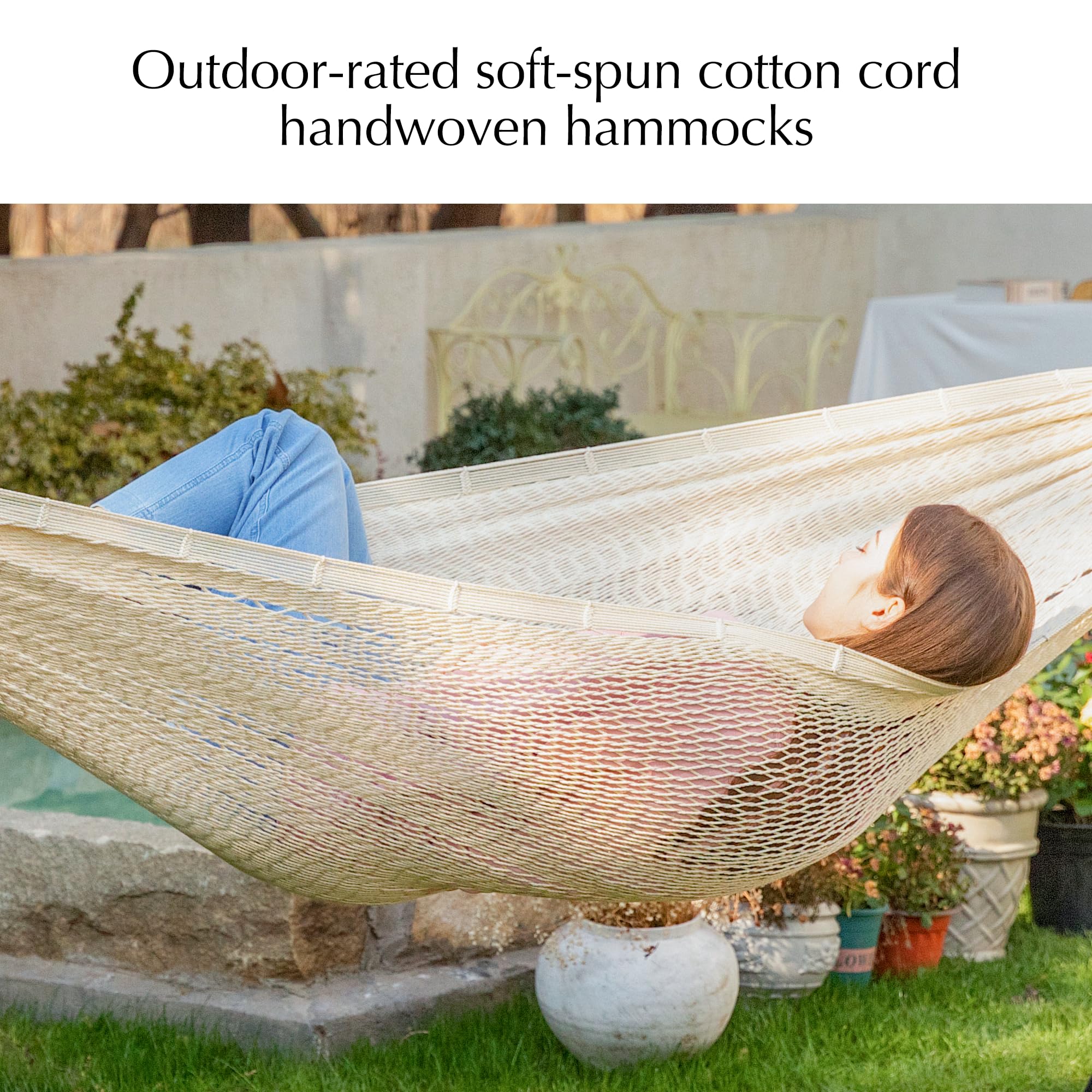 PNAEUT hammock soft nylon weave creates breathable, cooling comfort on warm days.