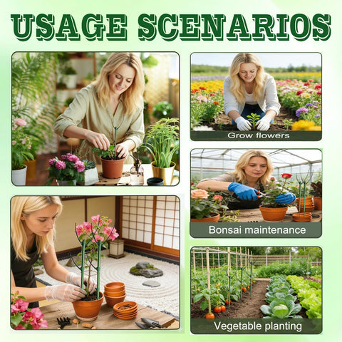 PNEIOLV garden stakes keep climbers organized in pots or beds.
