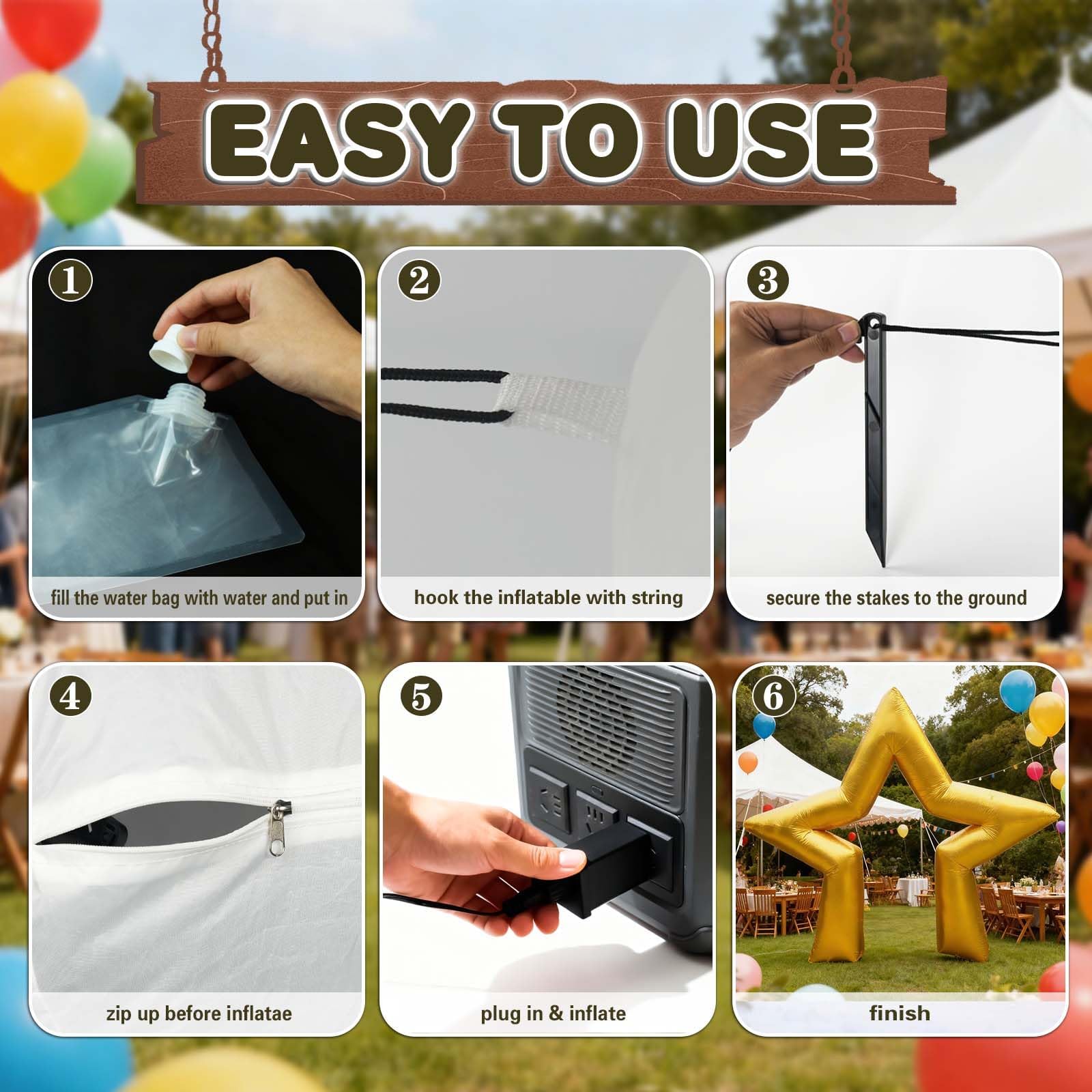 Pnluoce easy-to-assemble inflatable arch simplifies party decoration.