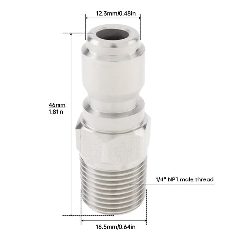 PNXKTXO male NPT thread 3/8 connector for high-pressure cleaning