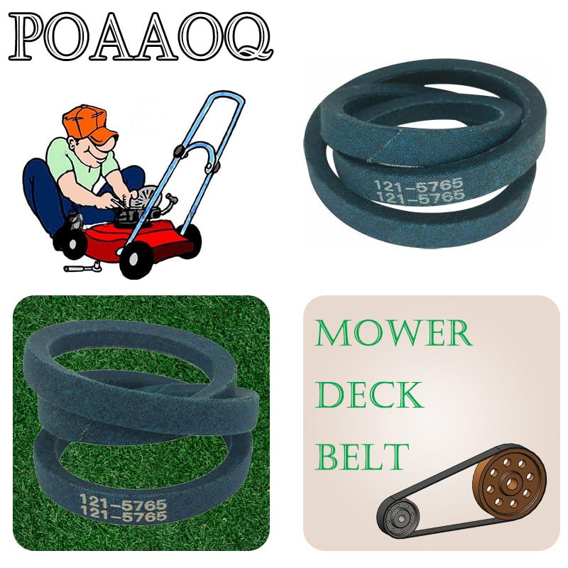 POAAOQ belt pair laid flat for easy installation on 30-inch mowers.