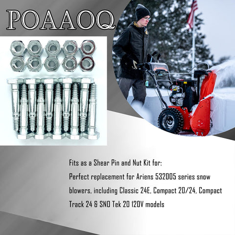 POAAOQ pin and nut set for John Deere 524D/724D compatibility