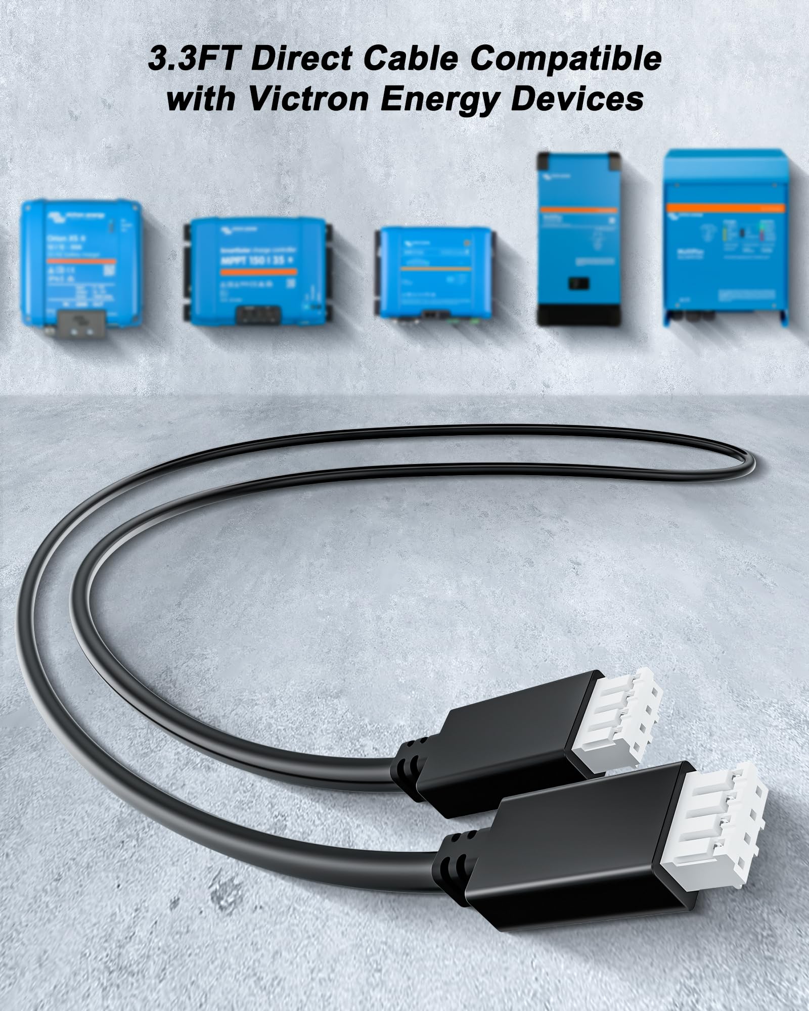 POANES VE-Direct cable in black supports tidy RV and boat installations.