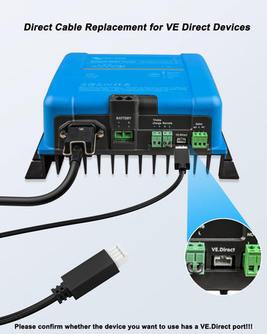 POANES VE-Direct end-connector cable ensures durable connections between Victron devices.