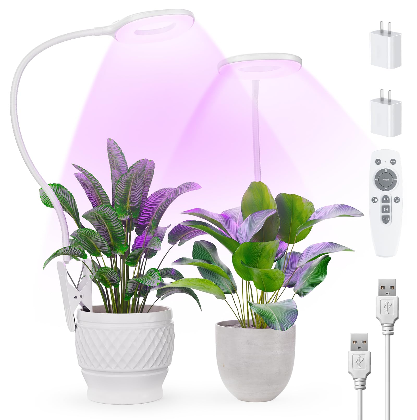 POBOMVOM full-spectrum clip-on grow light for thriving indoor plants