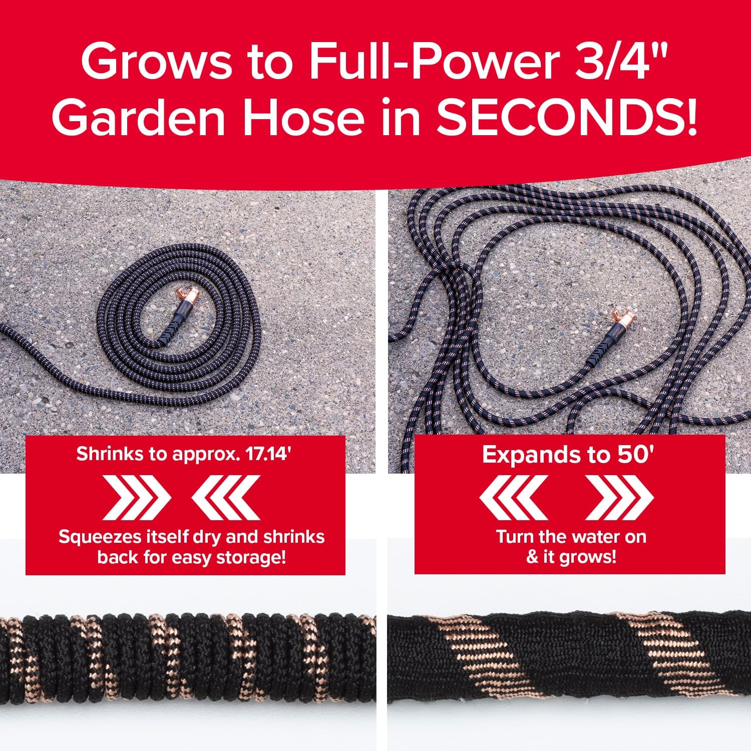 Pocket Hose Copper Bullet compact storage after retracting neatly.