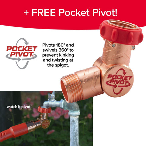 Pocket Hose Copper Head infused with real copper, lead-free and water safe.