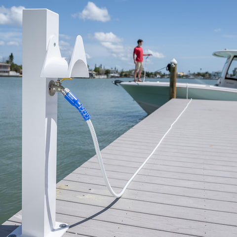Pocket Hose is drinking water safe and lead-free for onboard use.