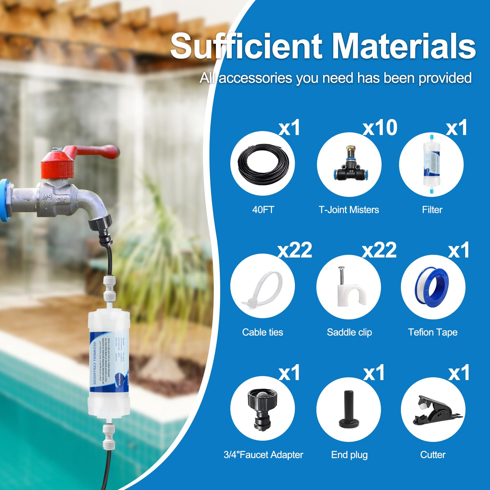 Pocket Panda push-to-connect fittings simplify DIY misting installation.