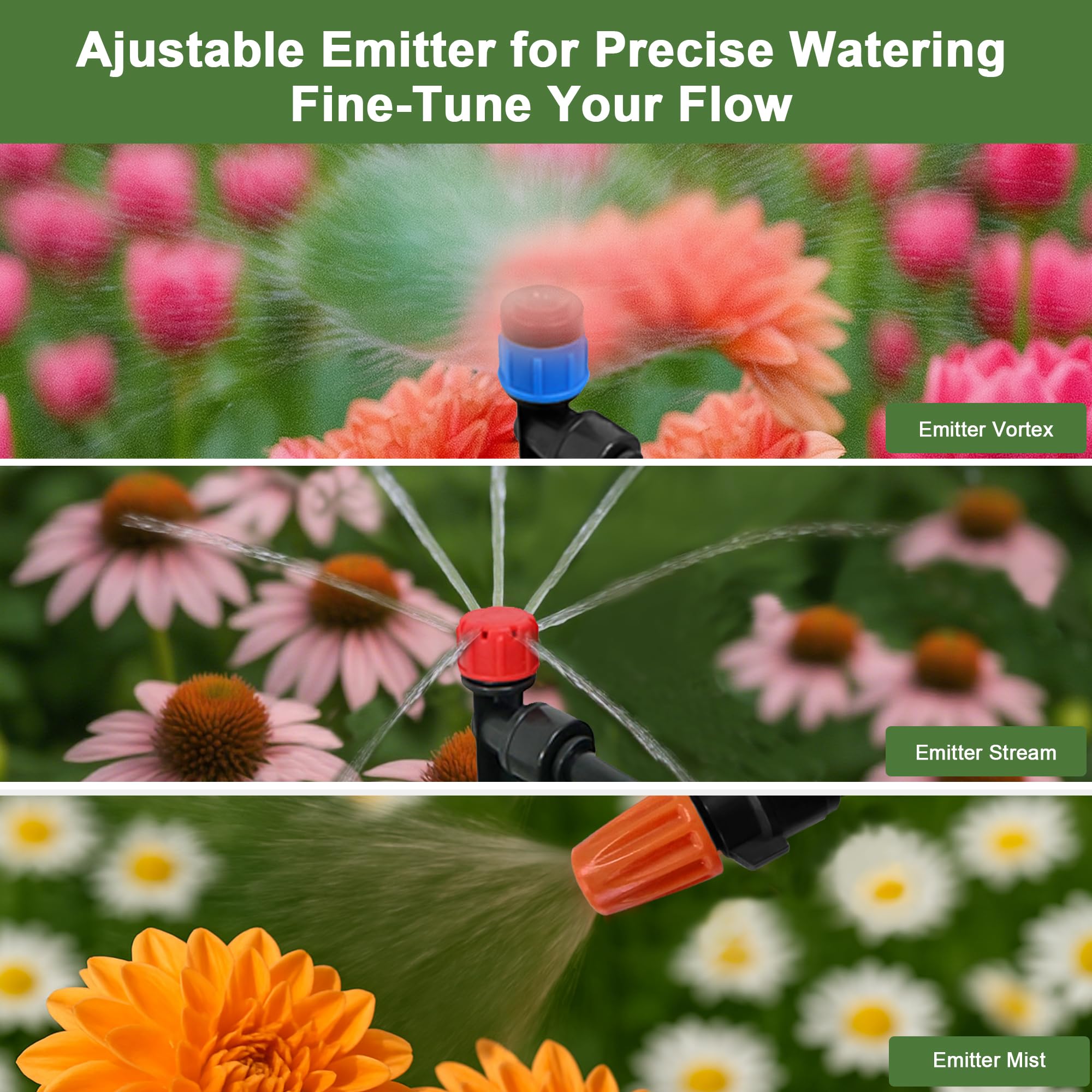 Pocket Panda emitters Vortex Stream Mister close up shows adjustable irrigation options