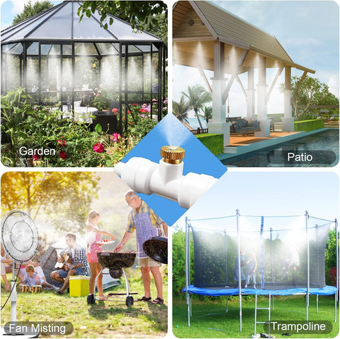 Pocket Panda outdoor cooling nozzle in garden setting