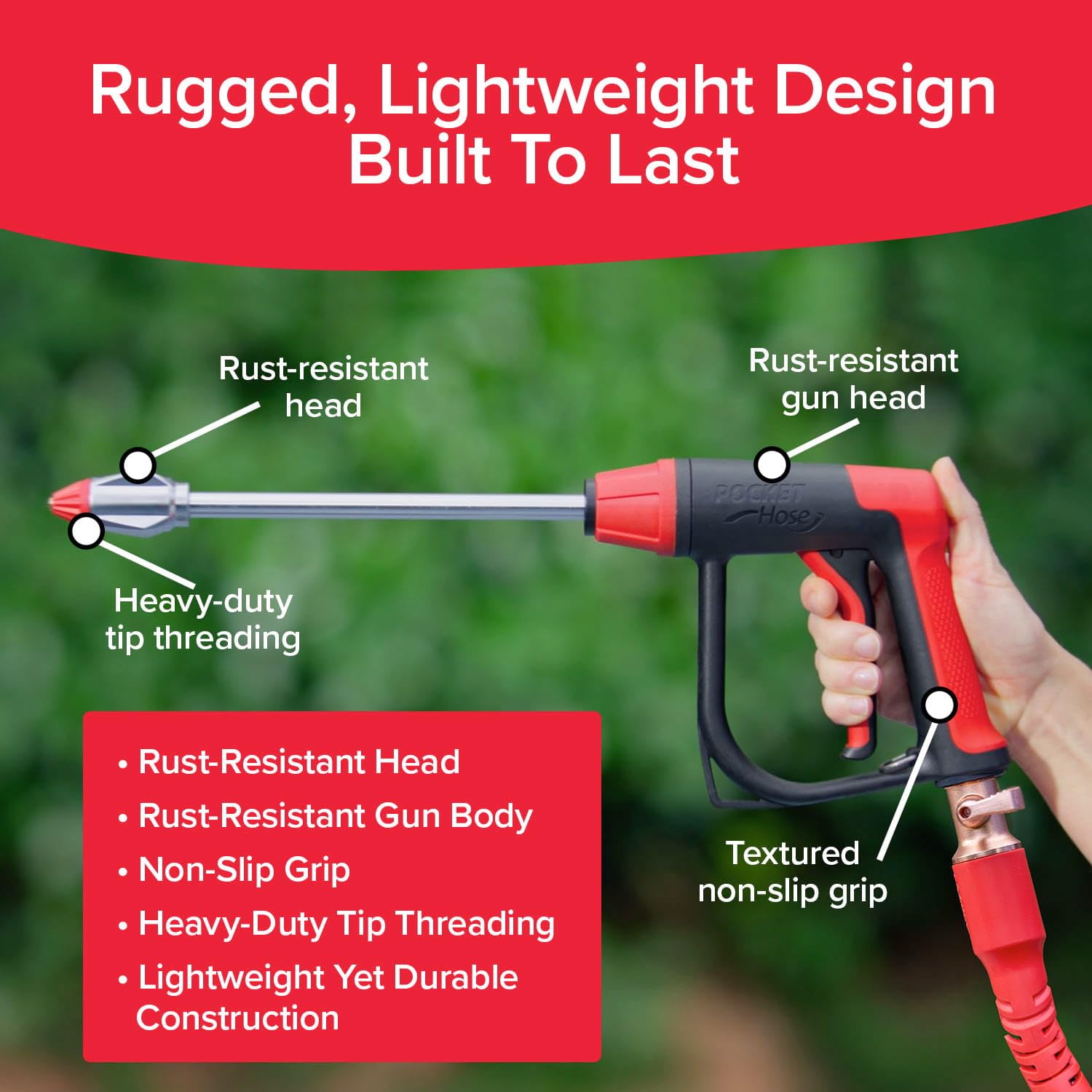 Pocket Hose Arrow compact design for easy storage and quick setup