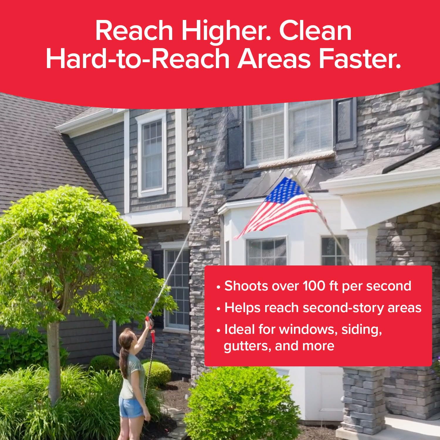 Pocket Hose Arrow non-slip handle for a comfortable grip during cleaning