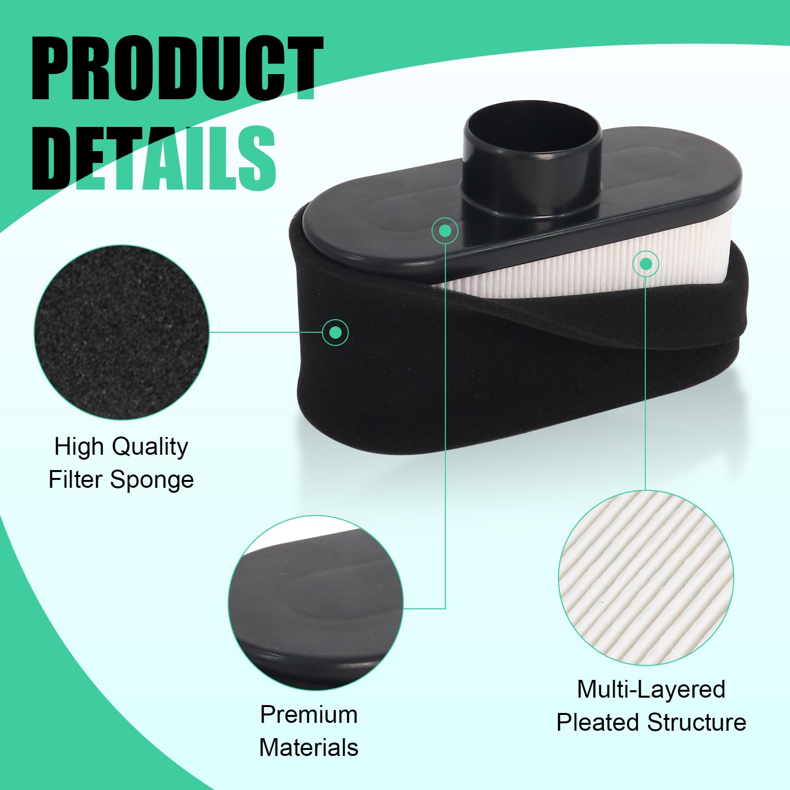 Podoy air filter pack with five filters and pre-filters for maintenance.