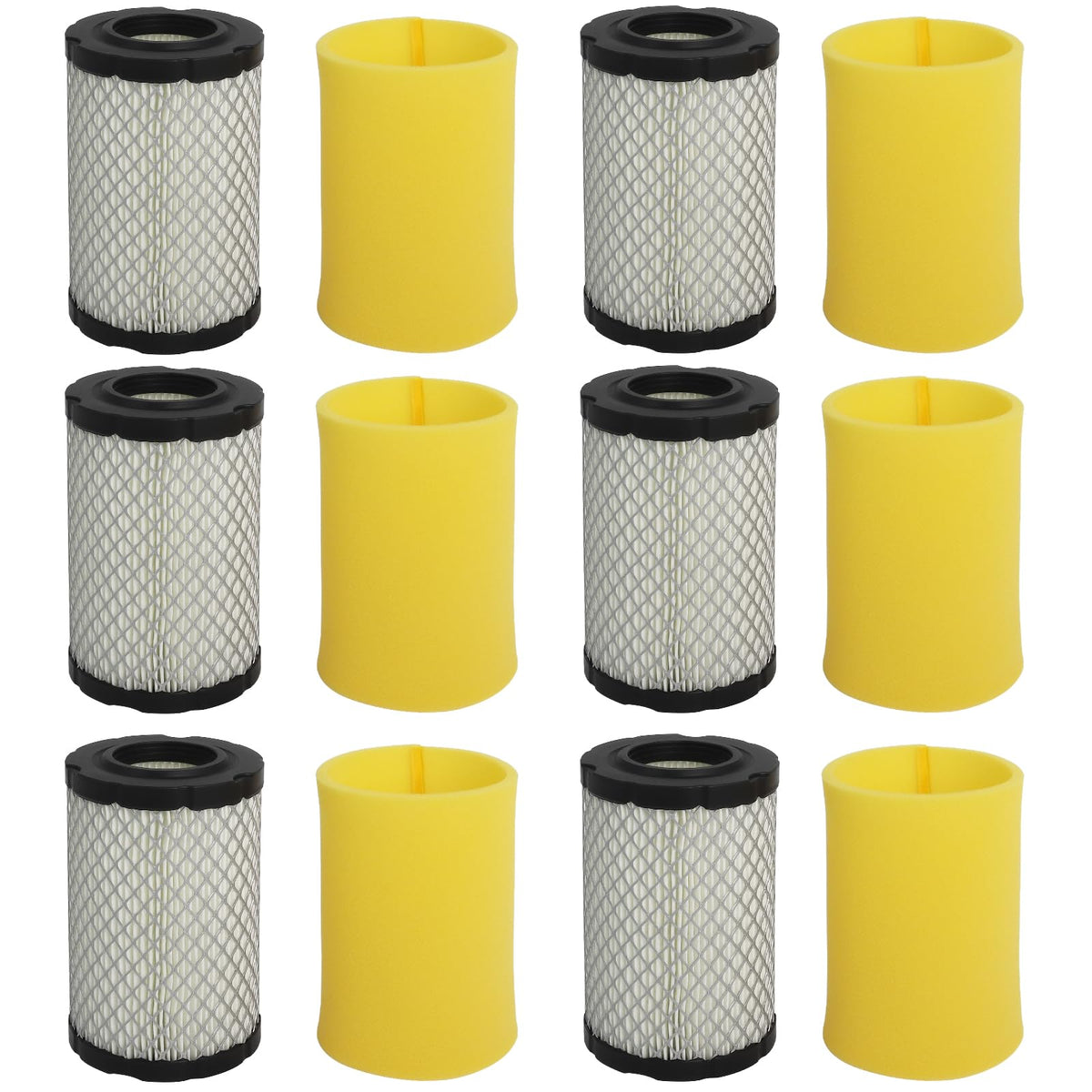 Podoy 793569 air filter six-pack, front view, promotes clean airflow for smoother engine operation.