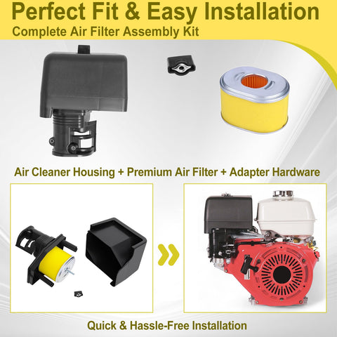 Podoy air cleaner box adapter assembly displayed as a complete swap kit.