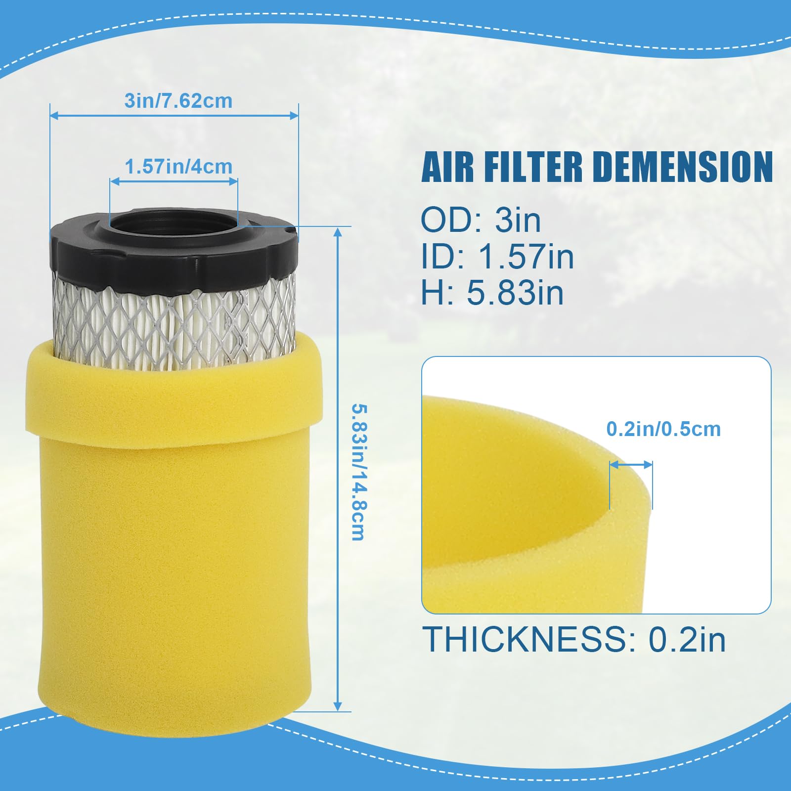 Podoy air filter for Husqvarna 591334 ensures smooth filtration