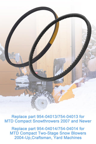Podoy belts ready for replacement in snowthrowers.