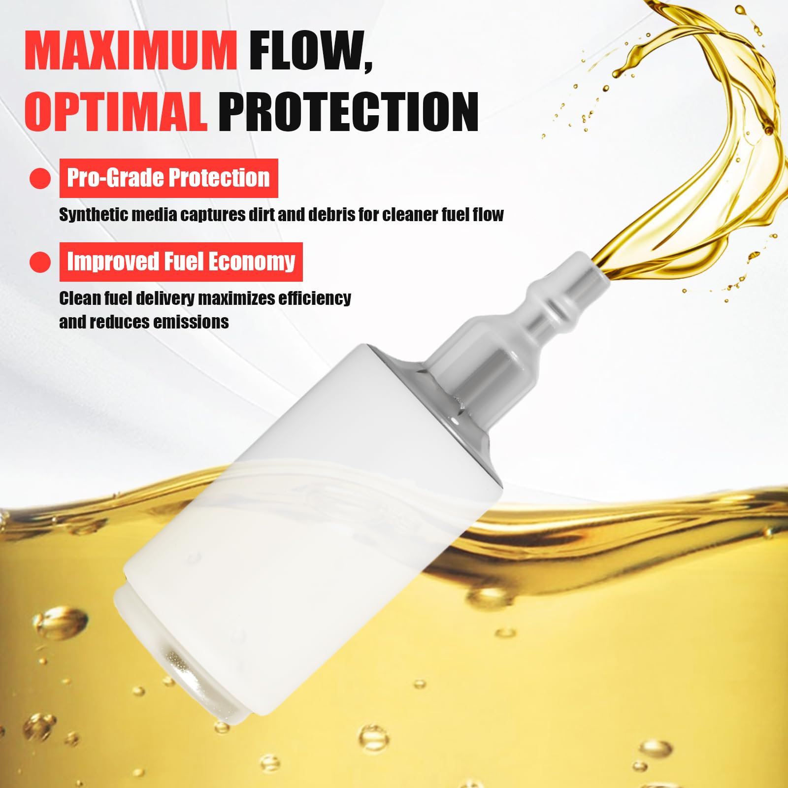 Podoy fuel filter compatible with Poulan 2050 series for cleaner fuel flow.