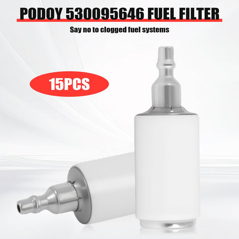 Podoy fuel filter label detail for easy replacement reference.