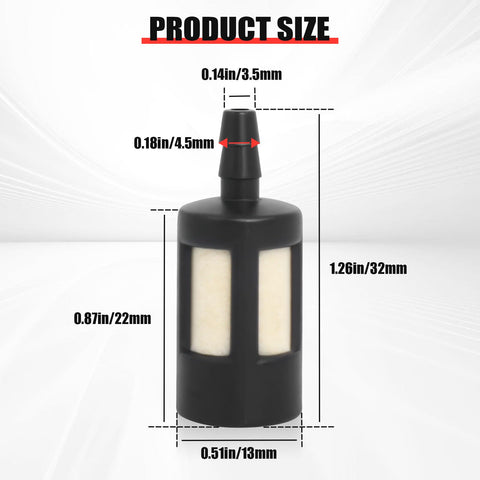 Podoy fuel filter compatible with Stihl Poulan Husqvarna engines for easy swaps.