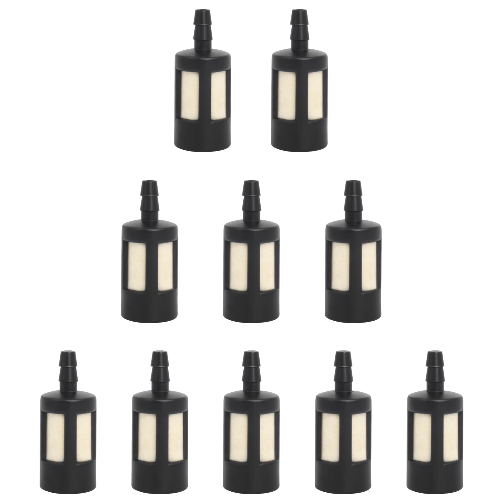 Podoy fuel filter for ZF-1 compatible 1/8-inch ID fuel line showing a precise fit.