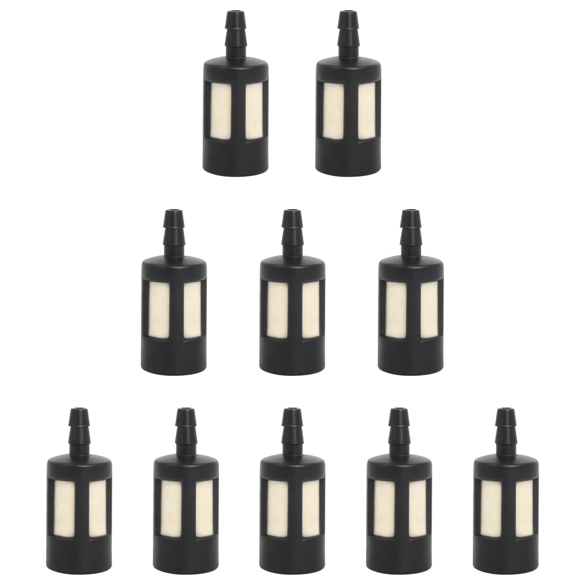 Podoy fuel filter for ZF-1 compatible 1/8-inch ID fuel line showing a precise fit.