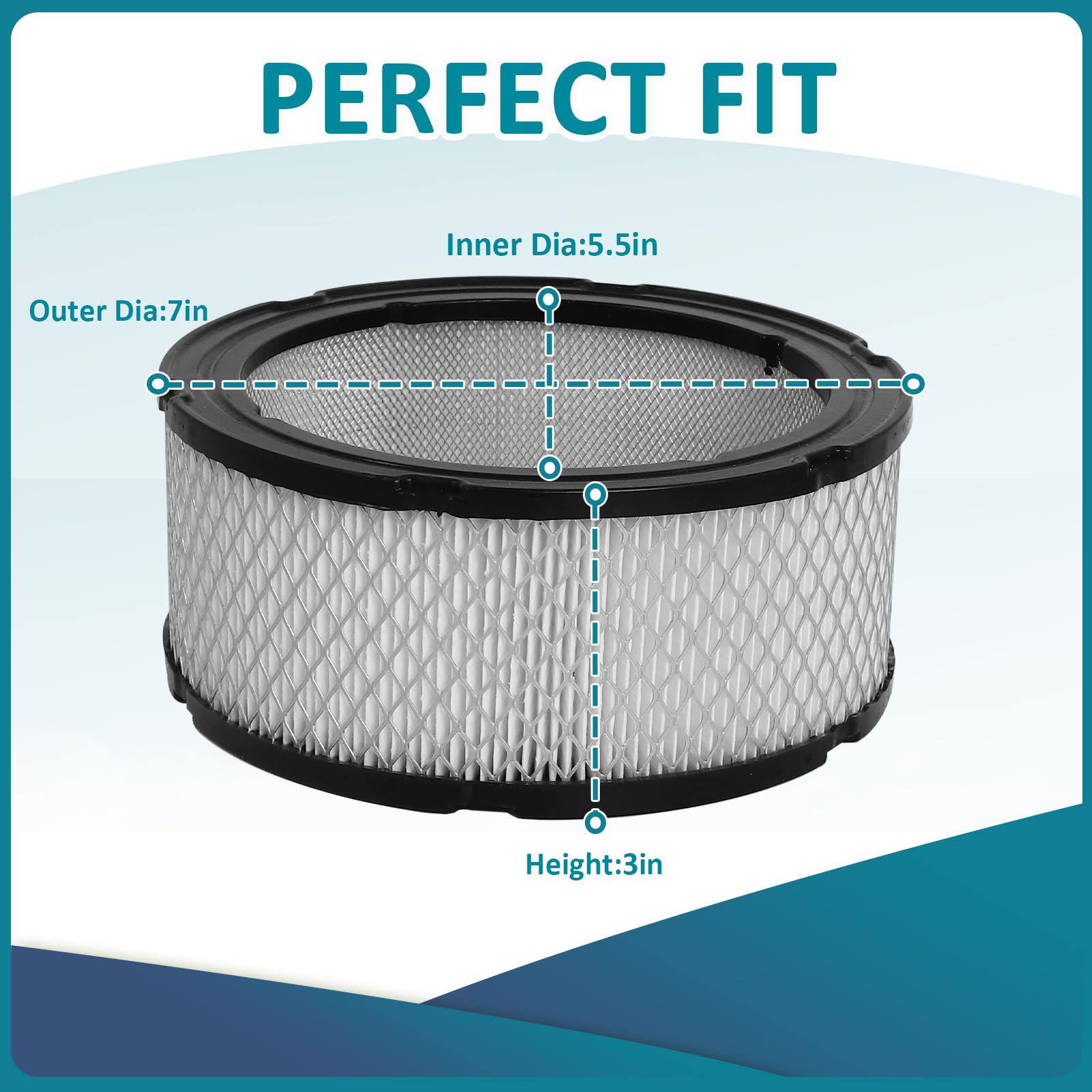 Podoy inner diameter 5-1-2 inch measurement for snug fit.