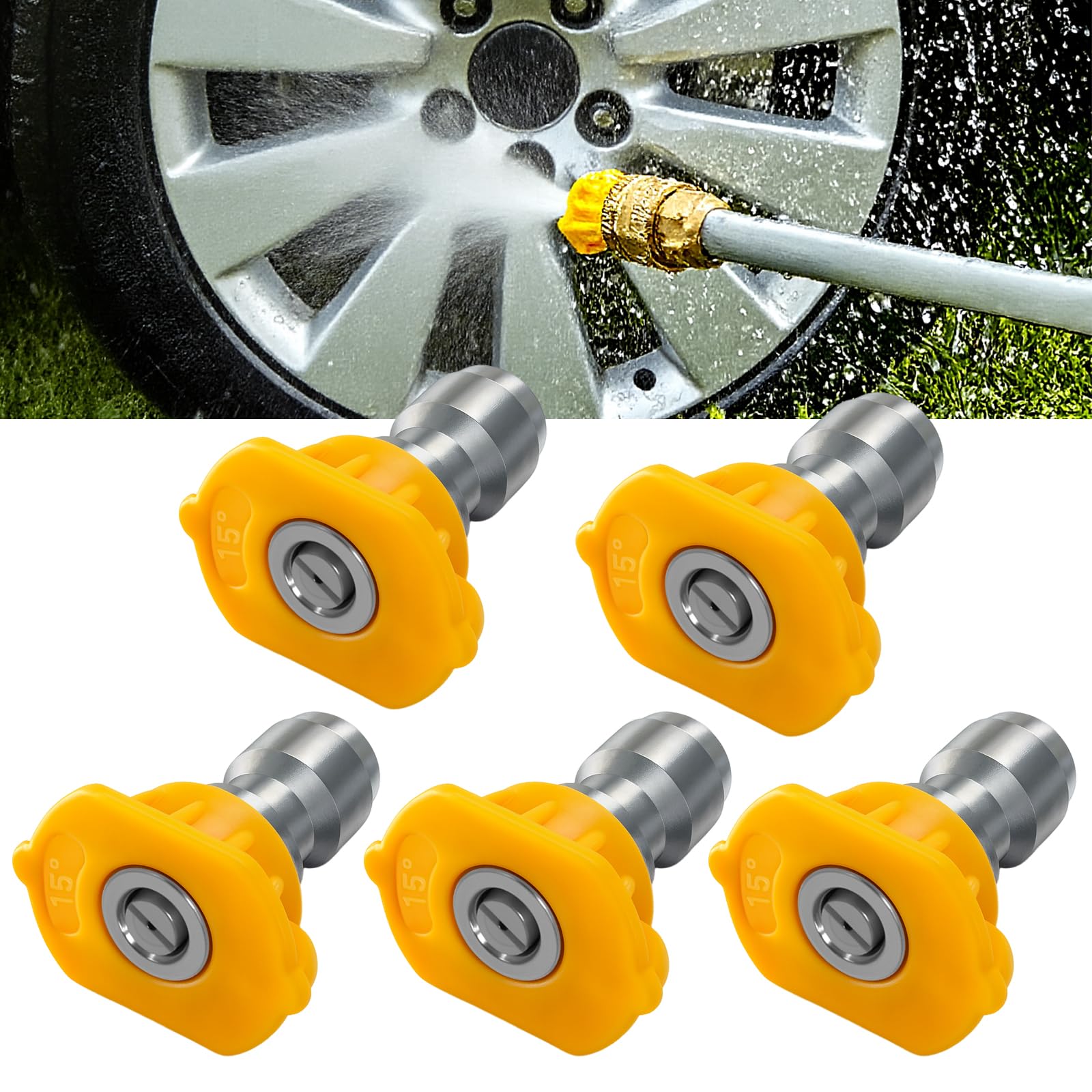 Podoy 15-degree stainless steel nozzle for precise cleaning tasks