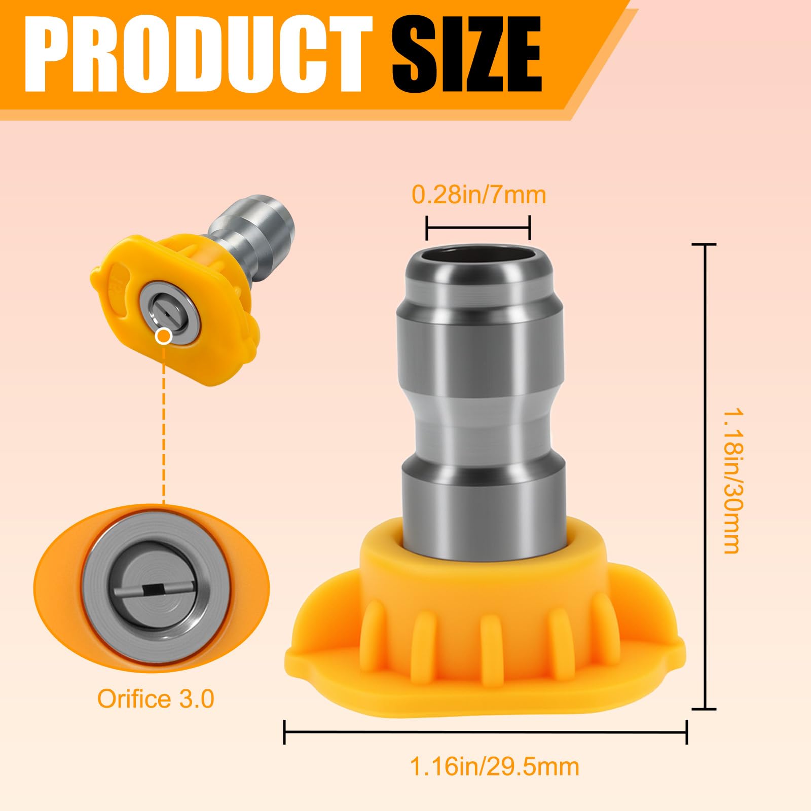 Podoy yellow 15-degree nozzle enhances visibility during outdoor cleaning