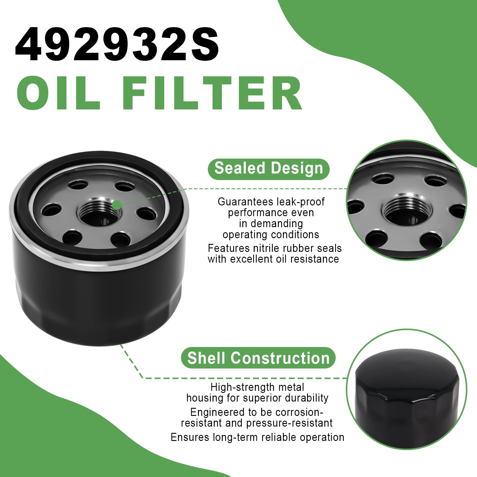 Podoy oil filter for Husqvarna 531307389, prevents oil contamination for smooth operation