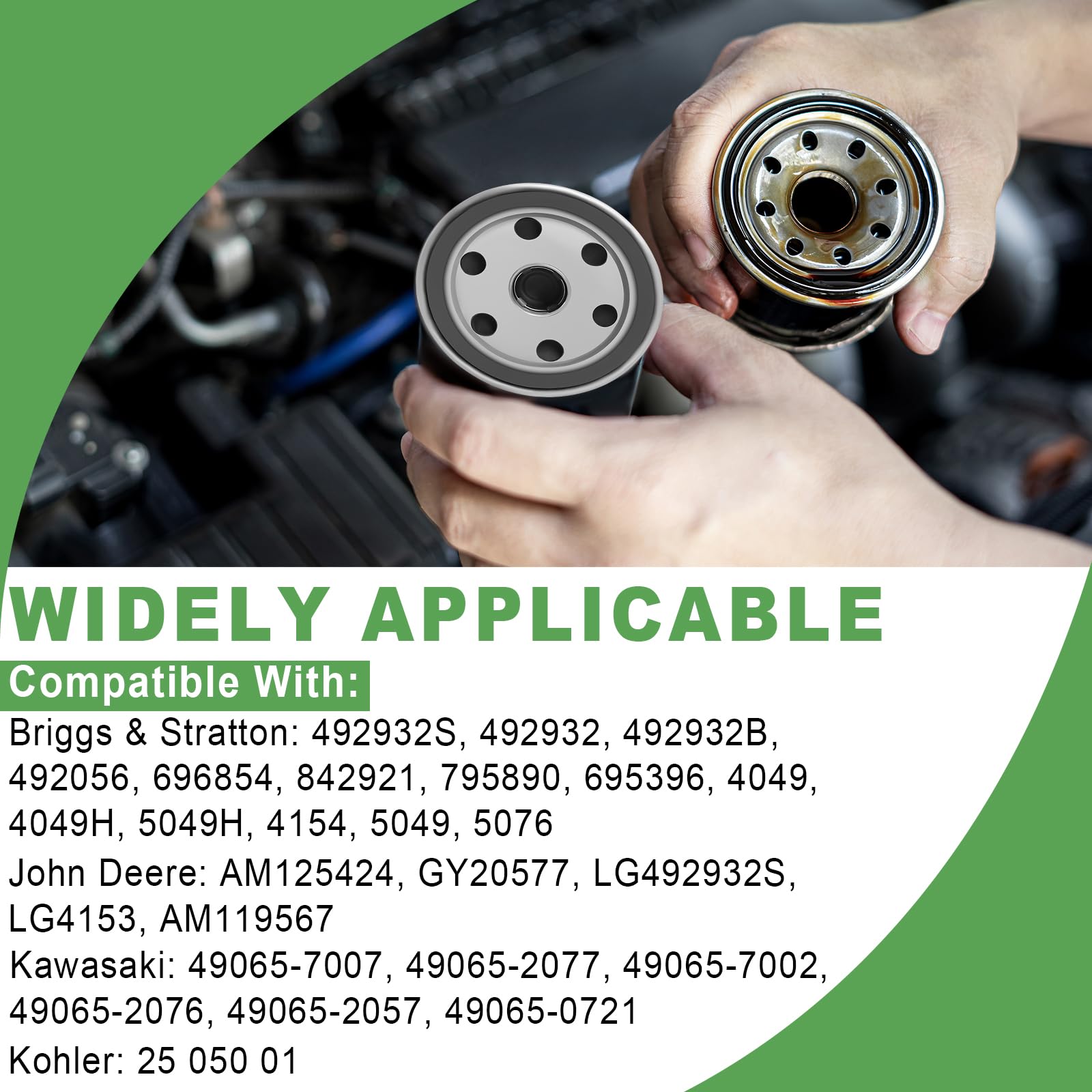 Podoy oil filter for John Deere AM125424, compatible replacement with solid sealing