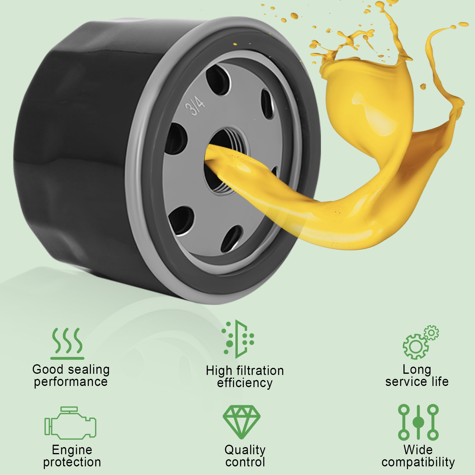Podoy oil filter for Tecumseh 36563, straightforward mounting and maintained oil cleanliness