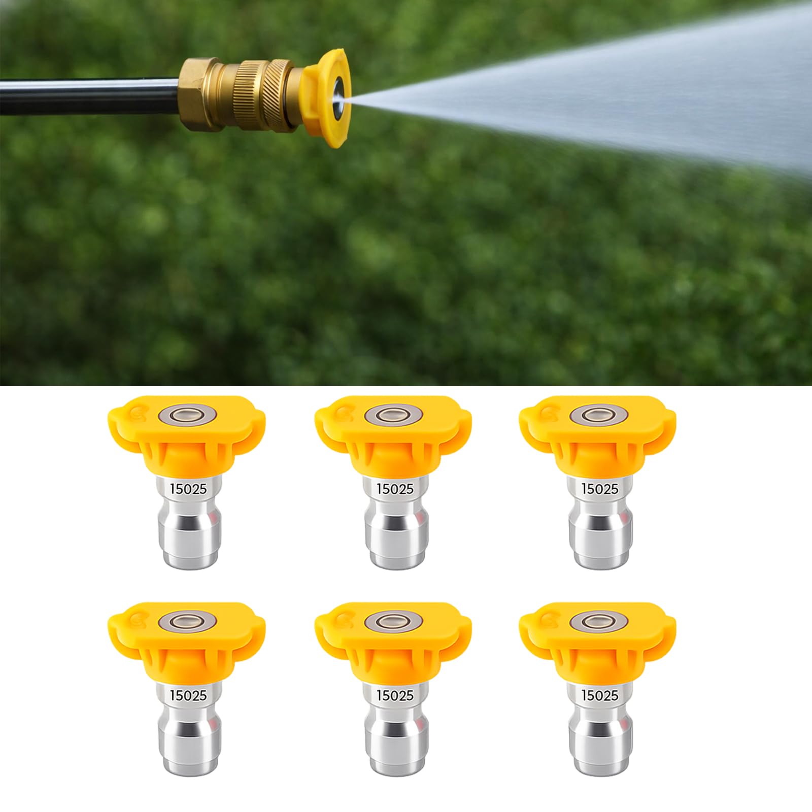 Podoy six-pack nozzle tips ready for replacement.