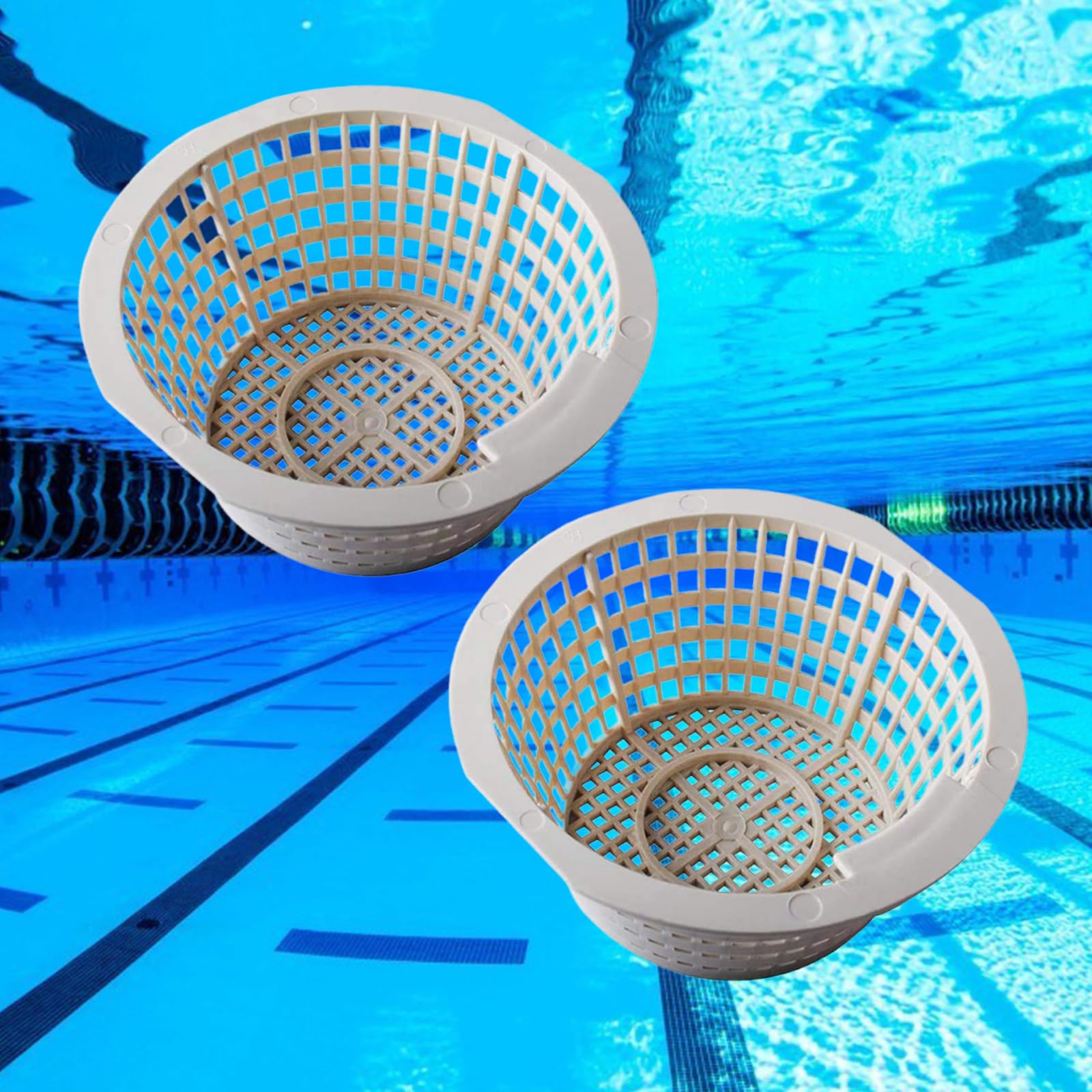 Podoy skimmer basket top view with a compact, UV-resistant design ready for installation.