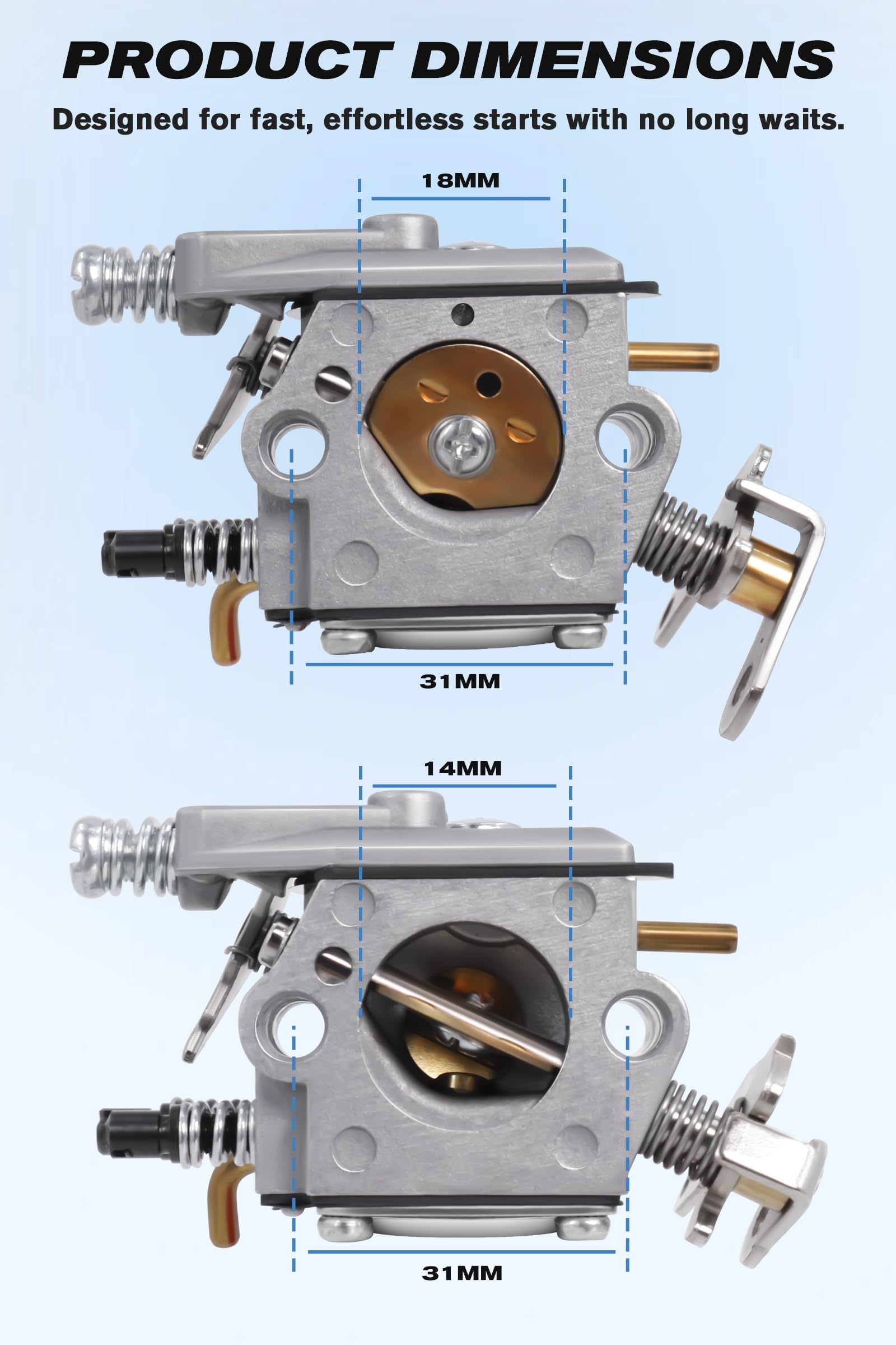 Podoy spark plug and air filters support steady starts and efficiency.