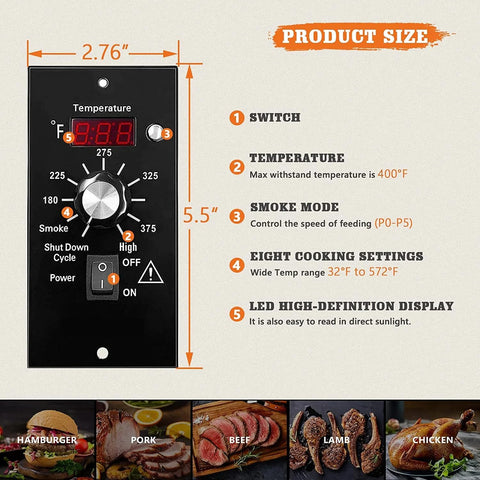 Podoy Traeger thermostat with 7in RTD sensor for precise internal temperatures