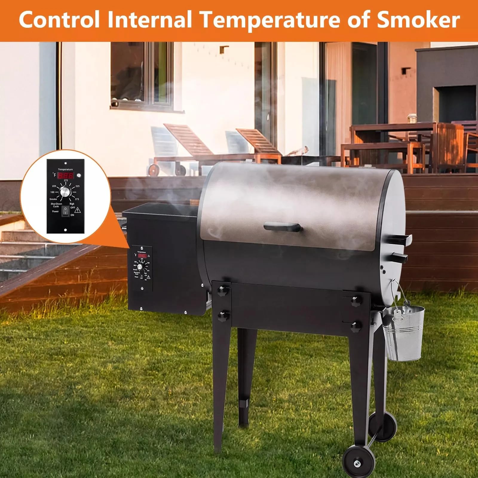 Podoy Traeger thermostat front knob offers easy-turn adjustments for cooking