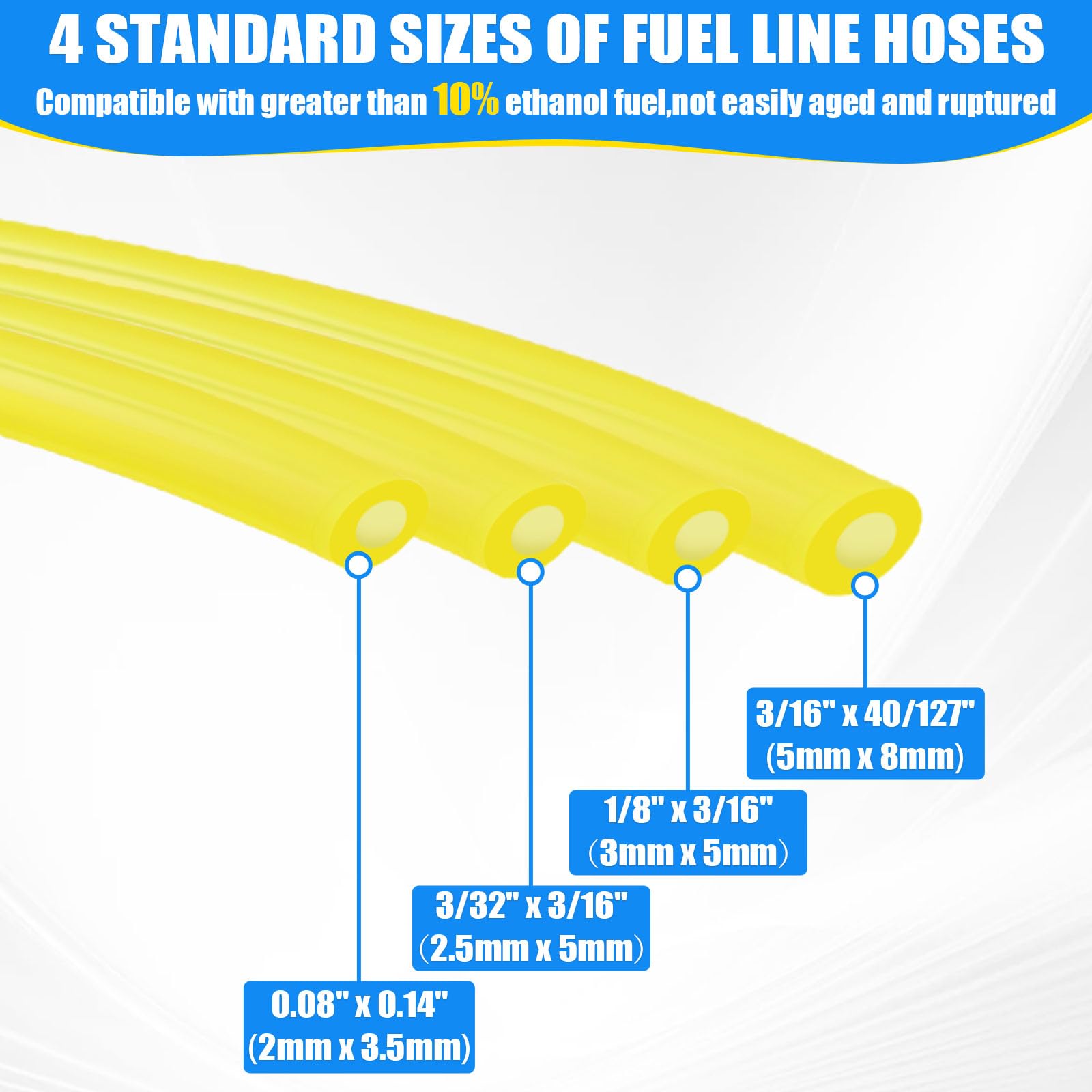 Podoy fuel line segment 0.08-0.14 inch for precise fuel routing