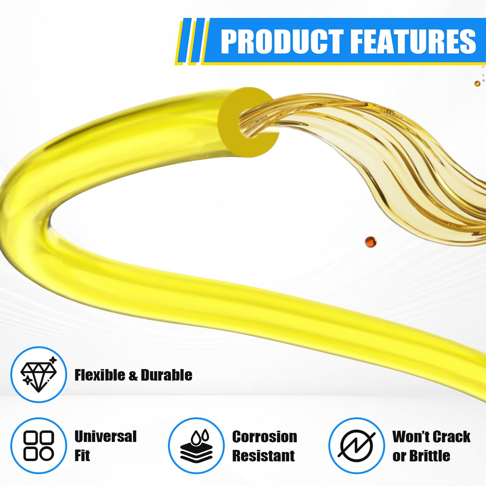 Podoy fuel line section 3/16 x 40/127 inch for flexible installation