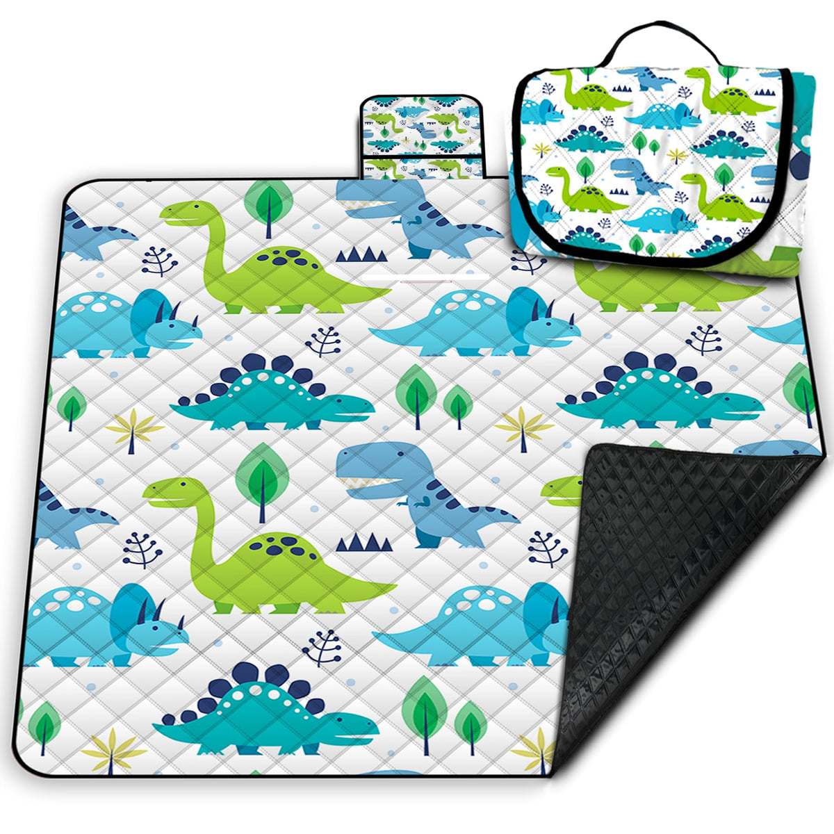Poedist extra-large picnic blanket folded compactly for easy portability.