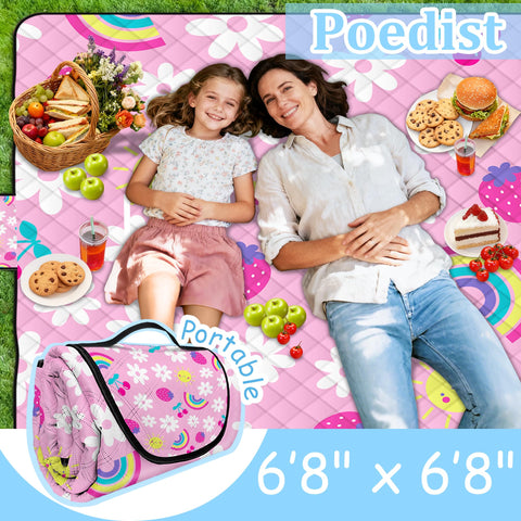 Poedist thick middle padding cushions uneven ground on pink blanket