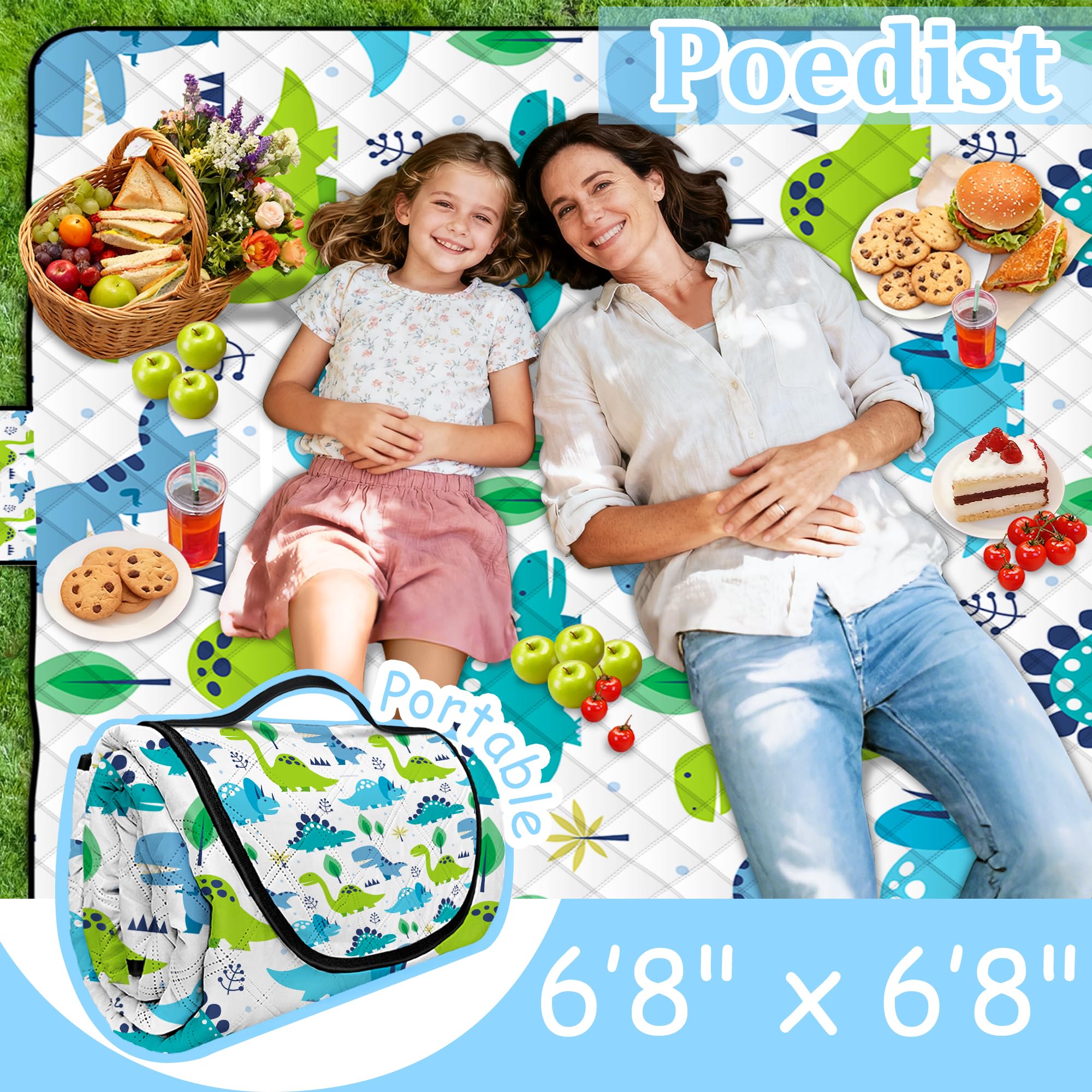 Poedist wear-resistant Oxford bottom keeps moisture and sand away.