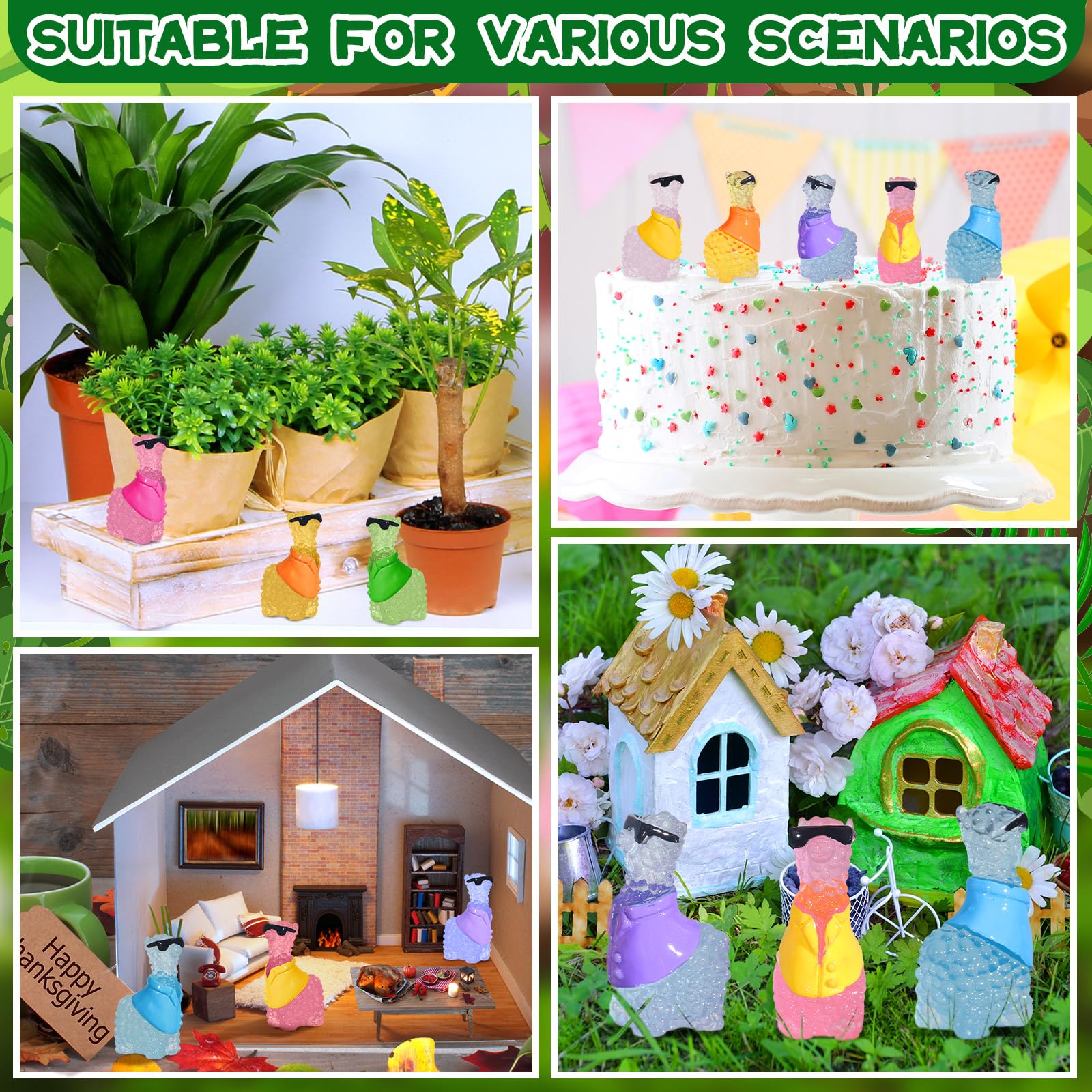 Poen mixed-colors alpaca figures suit windowsills and desks with cheerful decor