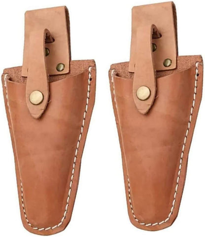 Poevic leather sheath for scissors protects blades during gardening tasks