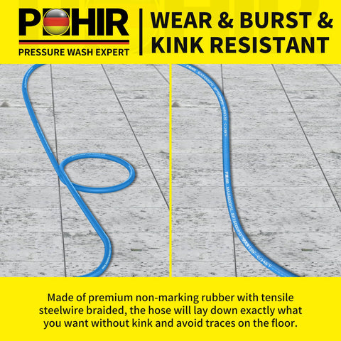 POHIR 100ft length ideal for extended cleaning around large areas.