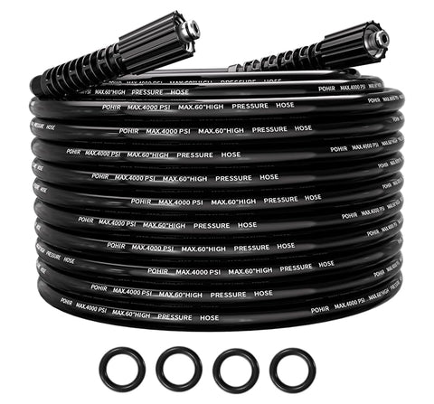 POHIR 25ft pressure washer hose ready for reach and high-pressure use